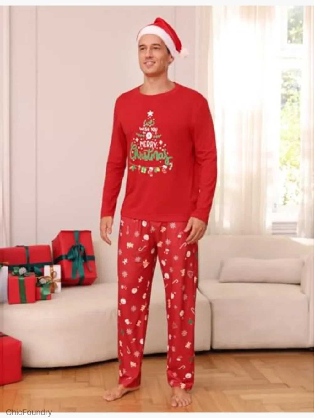 Matching Family Christmas Pajamas Long Sleeve Sleep Set